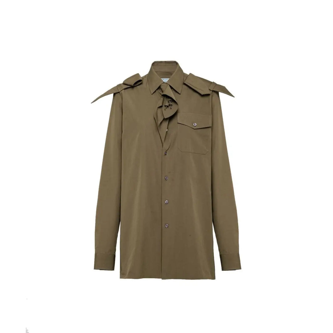 Prada Bicolor Cotton Dress Shirt