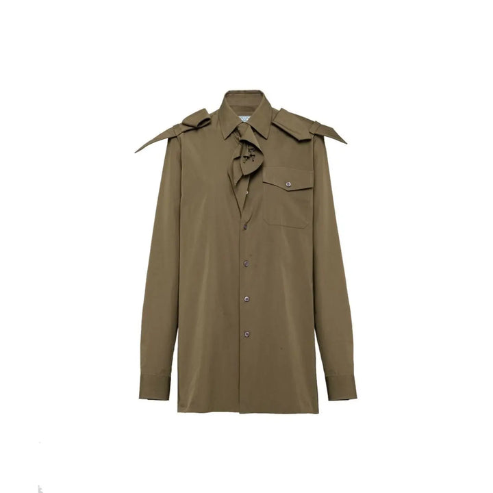 Prada Bicolor Cotton Dress Shirt
