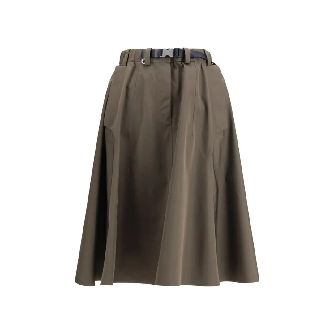 Prada Bicolor Recycled Polyester Midi Skirt