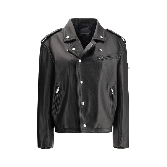 Prada Biker Leather Jacket Bold Sophistication for Modern Style