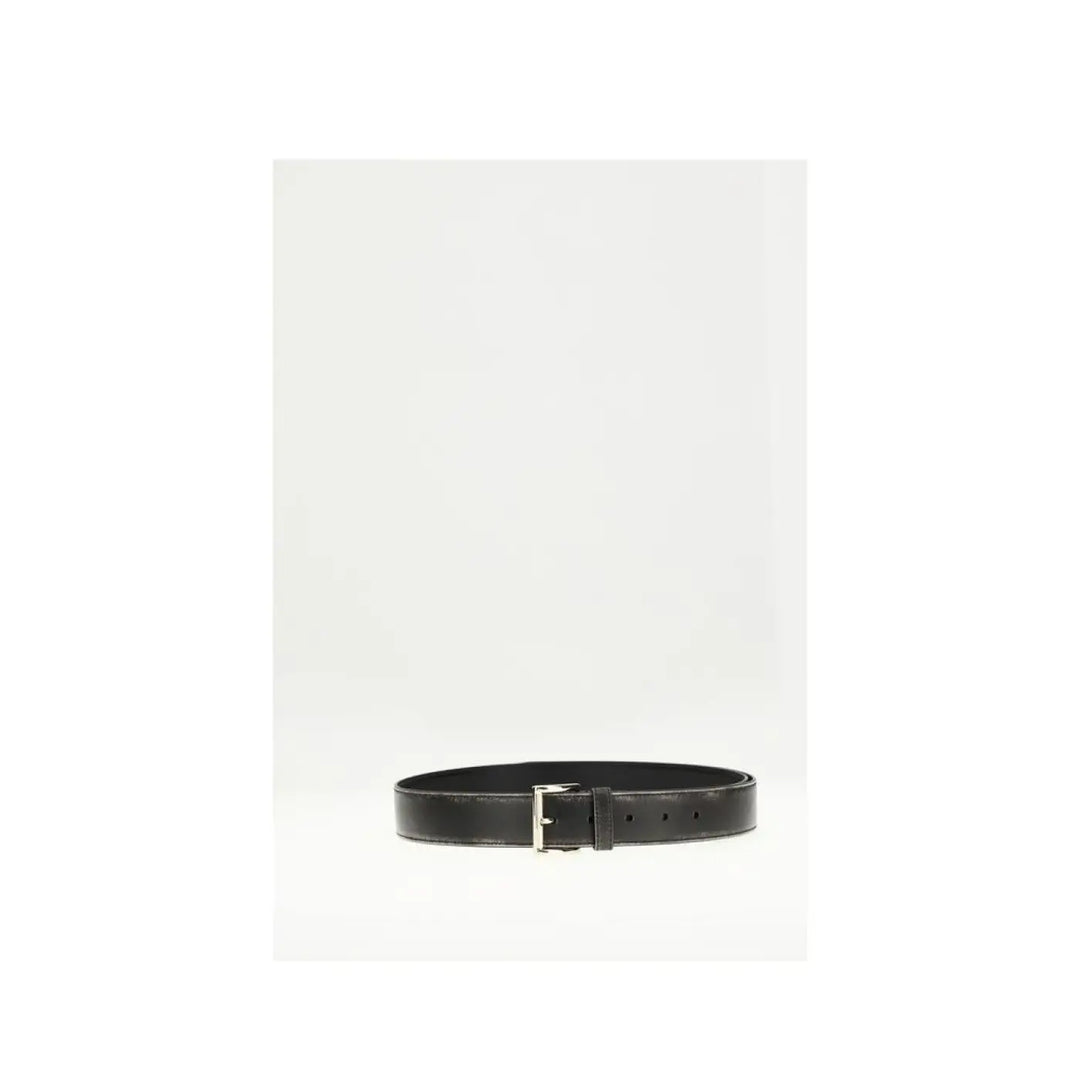 Prada Black Calf Leather Bos Taurus Regular Belt