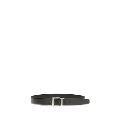 Prada Black Calf Leather Bos Taurus Regular Belt