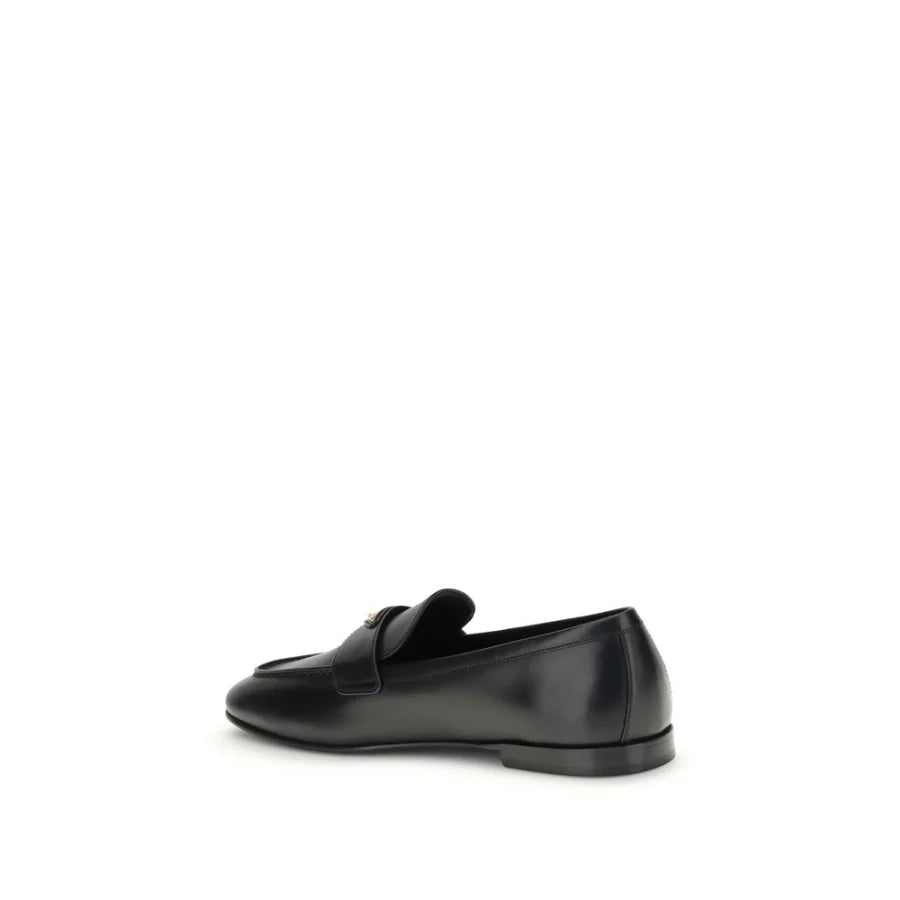 Prada Black Calf Leather Bos Taurus Slip-On Loafers