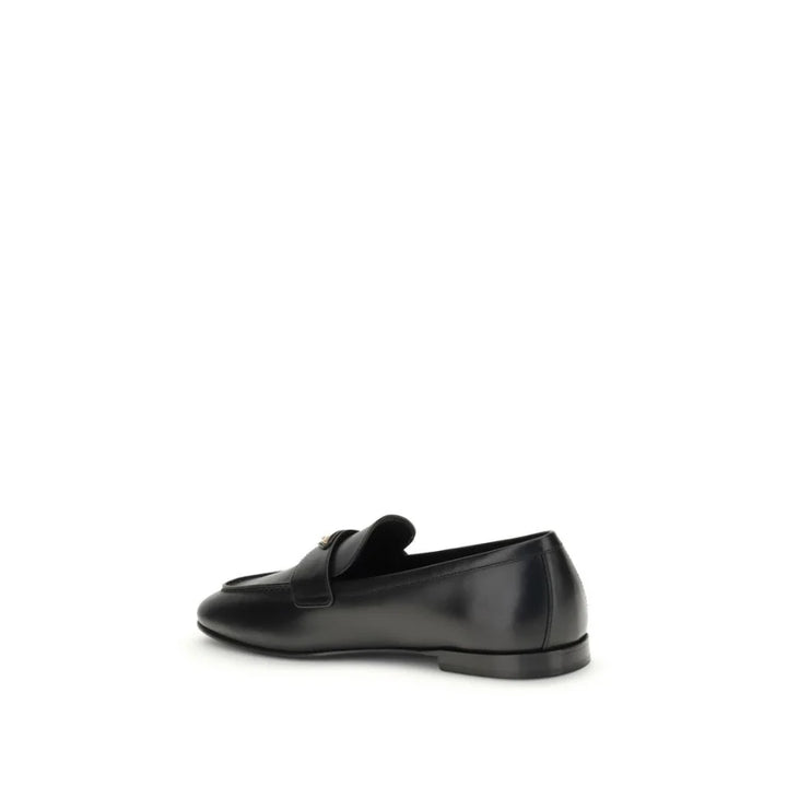 Prada Black Calf Leather Bos Taurus Slip-On Loafers