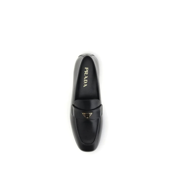 Prada Black Calf Leather Bos Taurus Slip-On Loafers