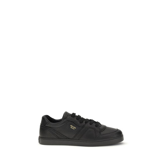 Prada Black Calf Leather Bos Taurus Sneakers