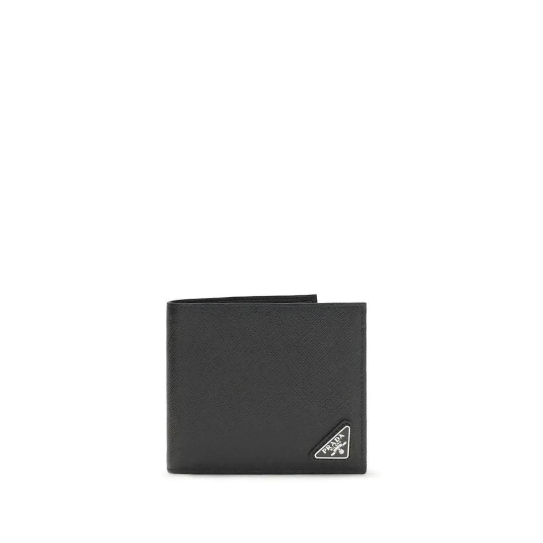 Prada Black Calf Leather Bos Taurus Wallet
