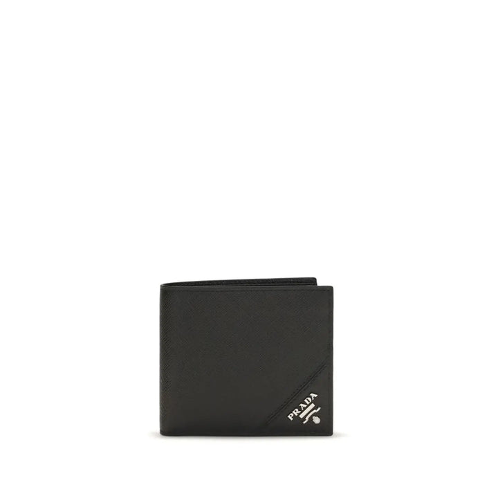 Prada Black Calf Leather Bos Taurus Wallet