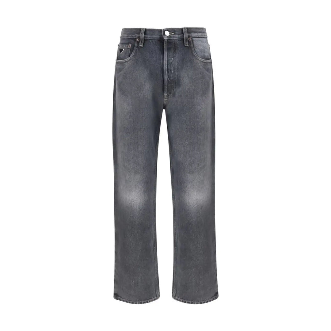 Prada Black Cotton Relaxed Fit Jeans