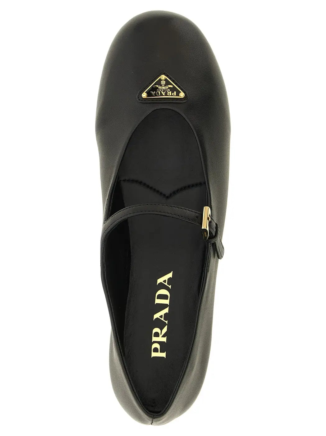 Prada Black Lamb Leather Ballet Flats