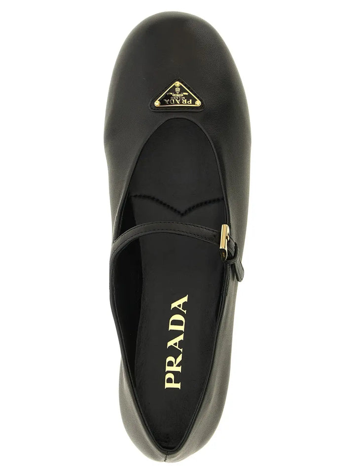 Prada Black Lamb Leather Ballet Flats