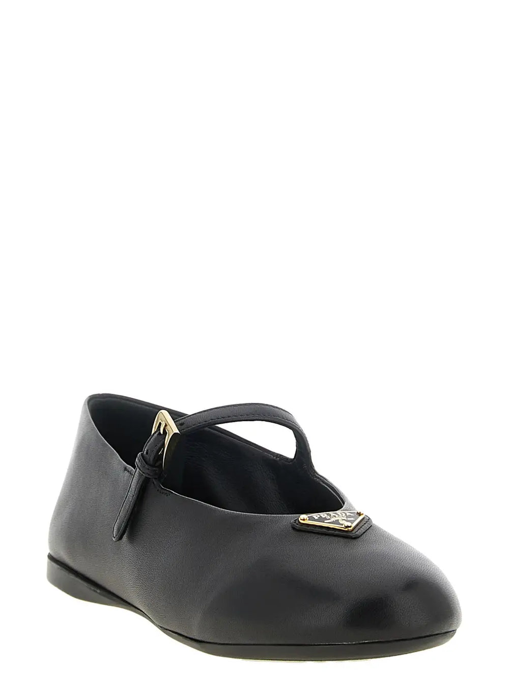 Prada Black Lamb Leather Ballet Flats