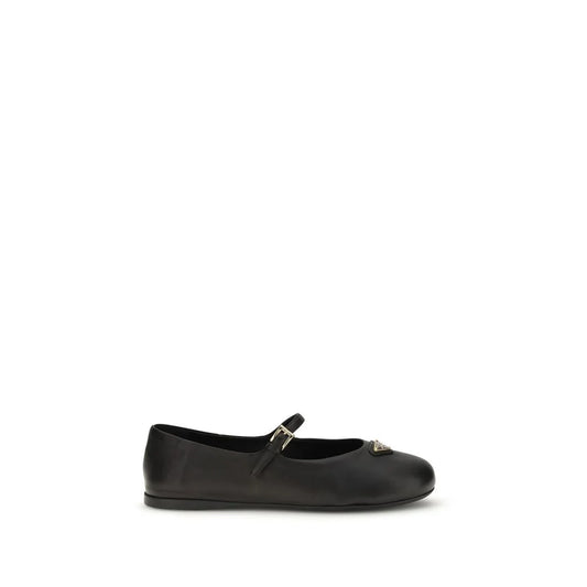 Prada Black Lamb Ovis Aries Ballet Flats