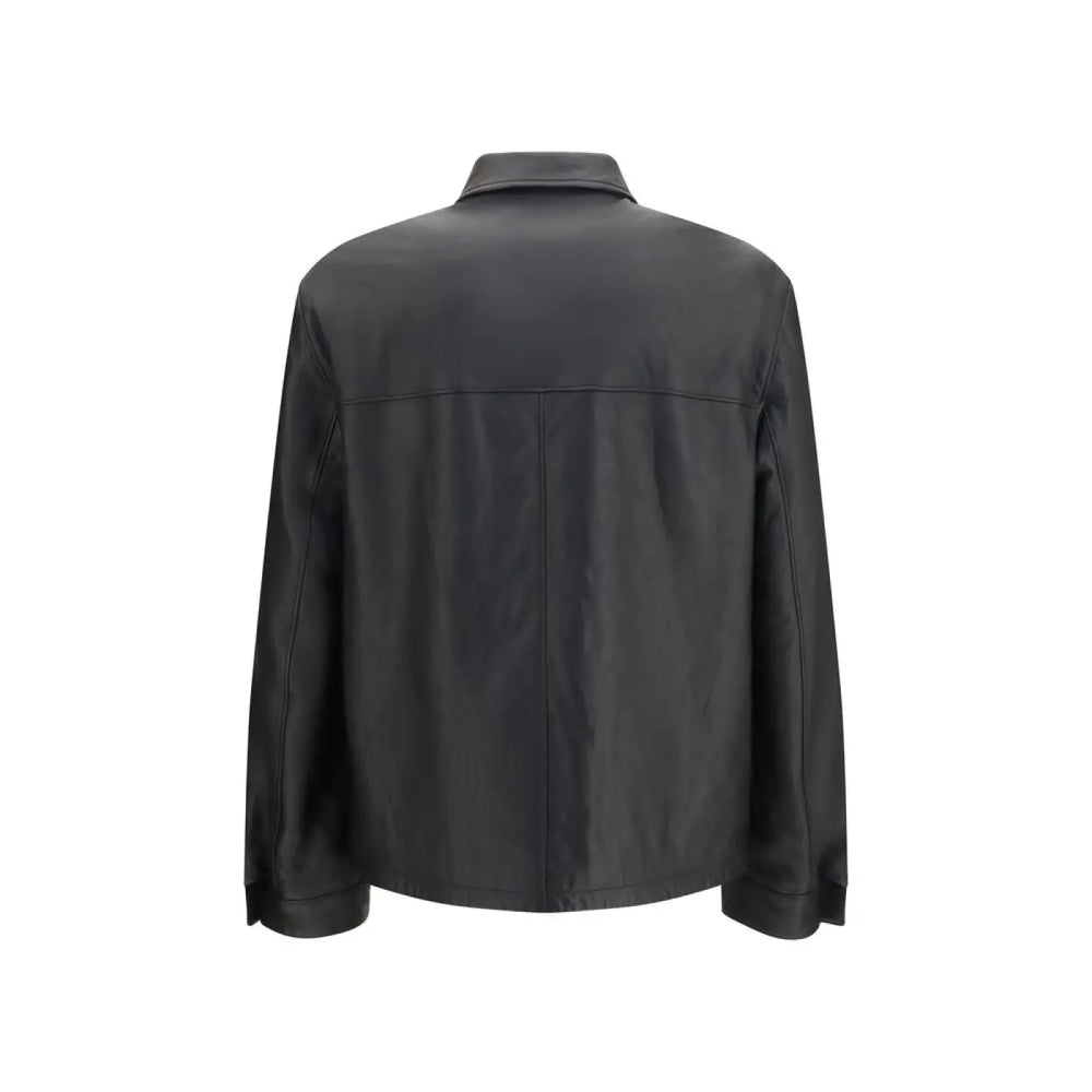 Prada Black Lamb Ovis Aries Leather Jacket