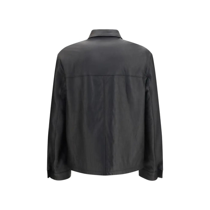 Prada Black Lamb Ovis Aries Leather Jacket