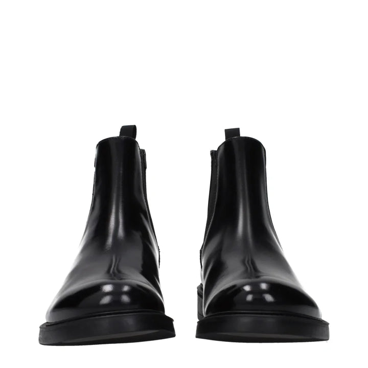 Prada Black Leather Ankle Boots