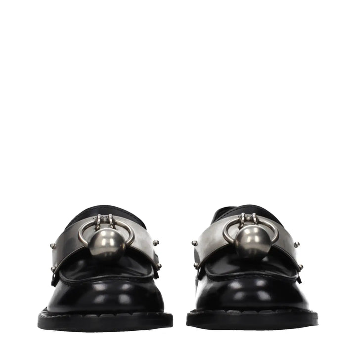 Prada Black Leather Slip-On Loafers