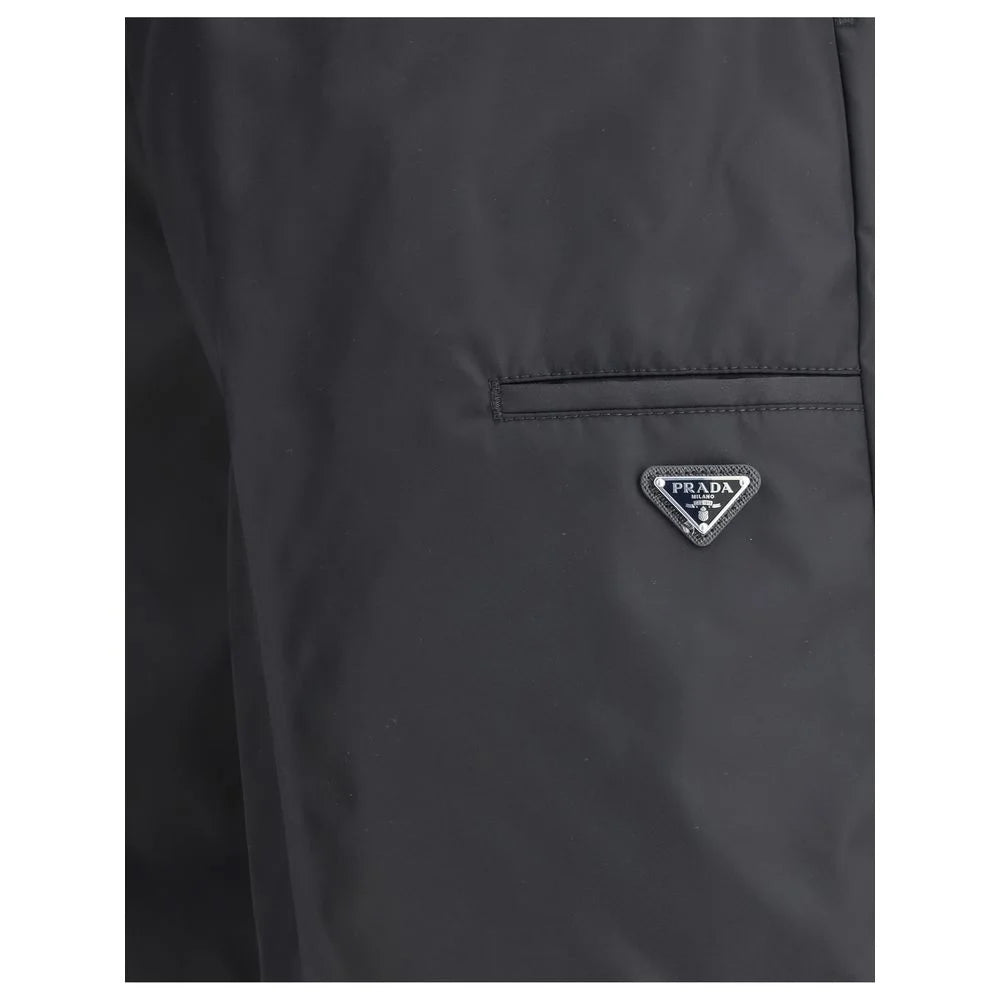 Prada Black Recycled Polyamide Bermuda Shorts