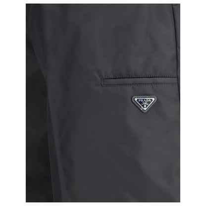 Prada Black Recycled Polyamide Bermuda Shorts