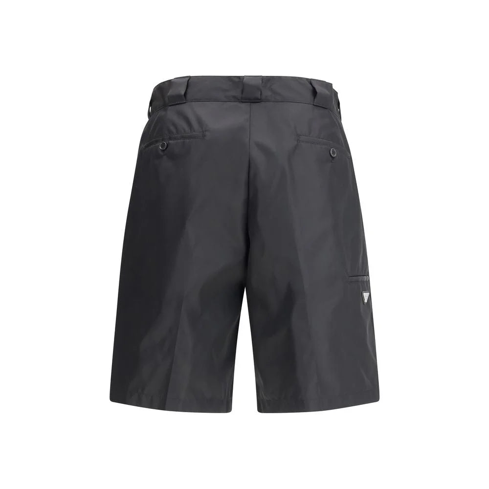 Prada Black Recycled Polyamide Bermuda Shorts