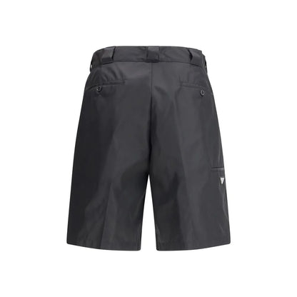 Prada Black Recycled Polyamide Bermuda Shorts