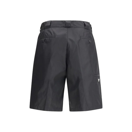 Prada Black Recycled Polyamide Bermuda Shorts