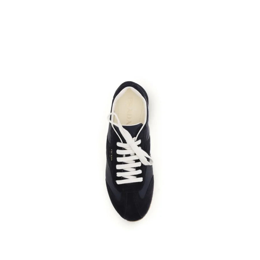 Prada Blue Calf Leather Bos Taurus Low Top Sneakers