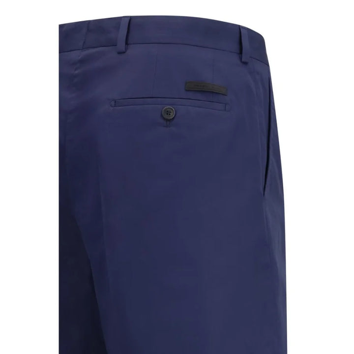 Prada Blue Cotton Bermuda Shorts