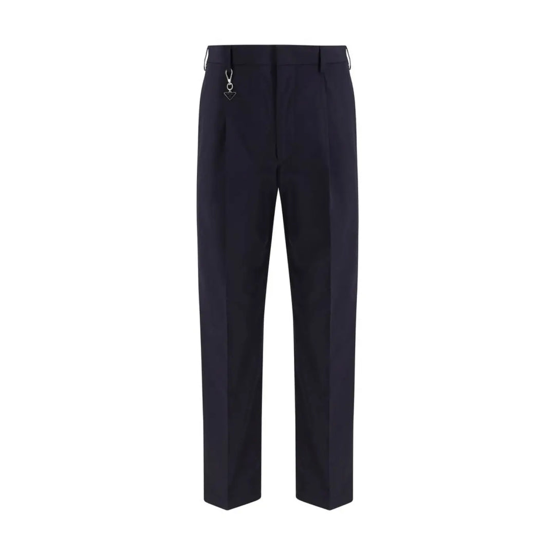 Prada Blue Cotton Casual Pants