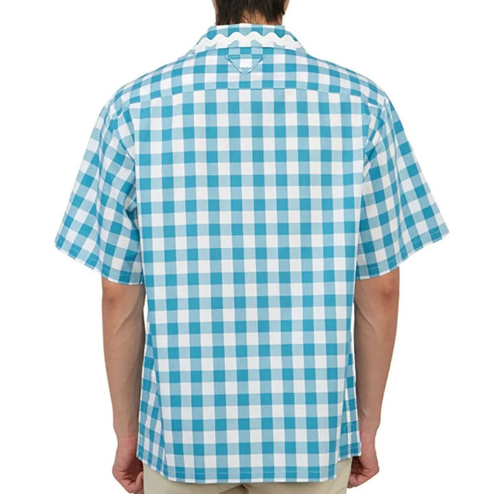 Prada Blue Cotton Pattern Shirt