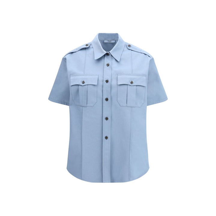 Prada Shirts - Blue Cotton Shortsleeve Shirt