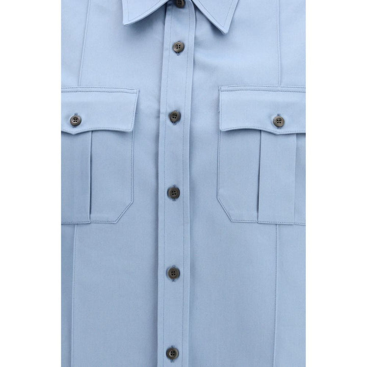 Prada Shirts - Blue Cotton Shortsleeve Shirt