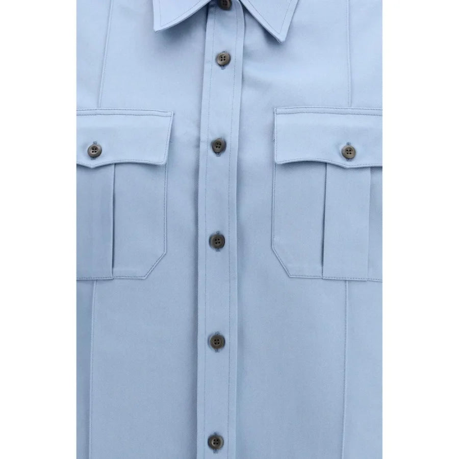 Prada Blue Cotton Shortsleeve Shirt