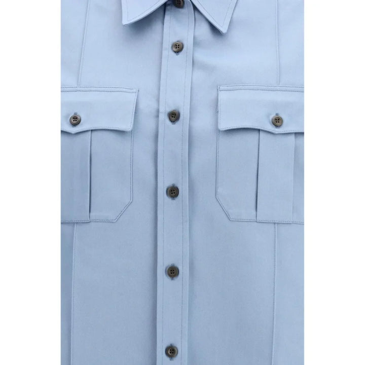 Prada Blue Cotton Shortsleeve Shirt