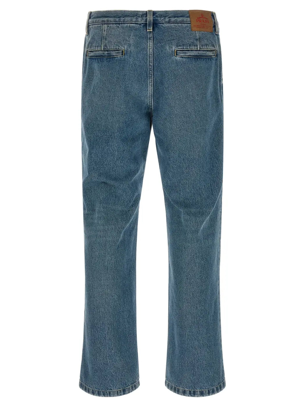 Prada Blue Cotton Straight-leg Jeans