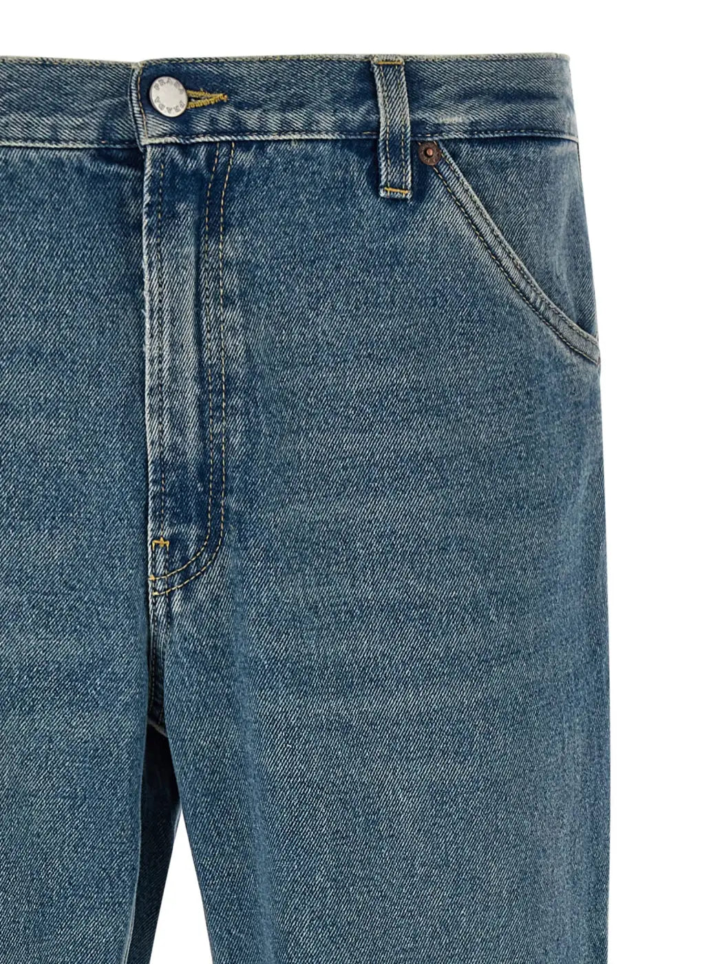Prada Blue Cotton Straight-leg Jeans