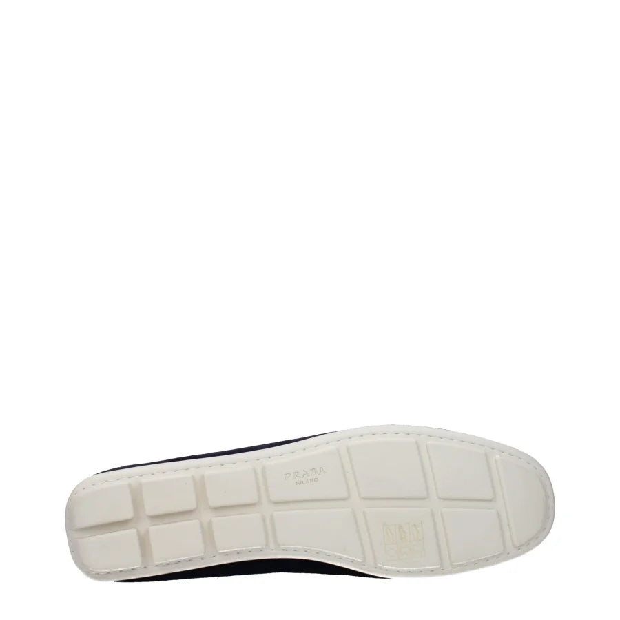 Prada Blue Leather Slip-On Loafers