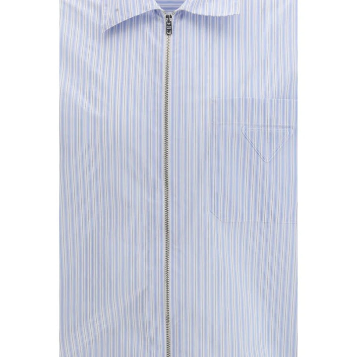 Prada Blue Polyamide Pattern Shirt