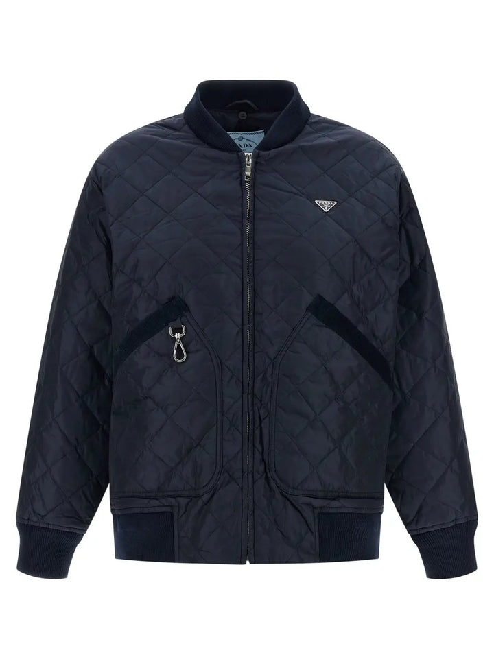 Prada Blue Recycled Polyamide Bomber