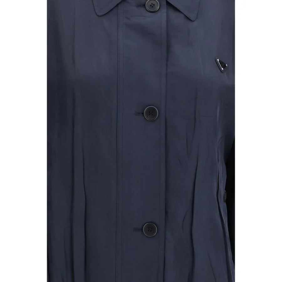 Prada Blue Silk Coat