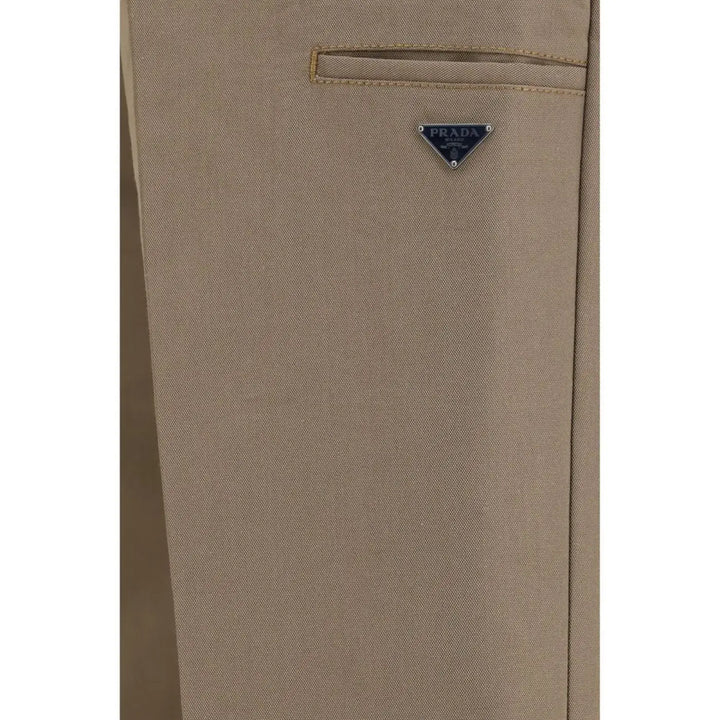 Prada Brown Cotton Casual Pants