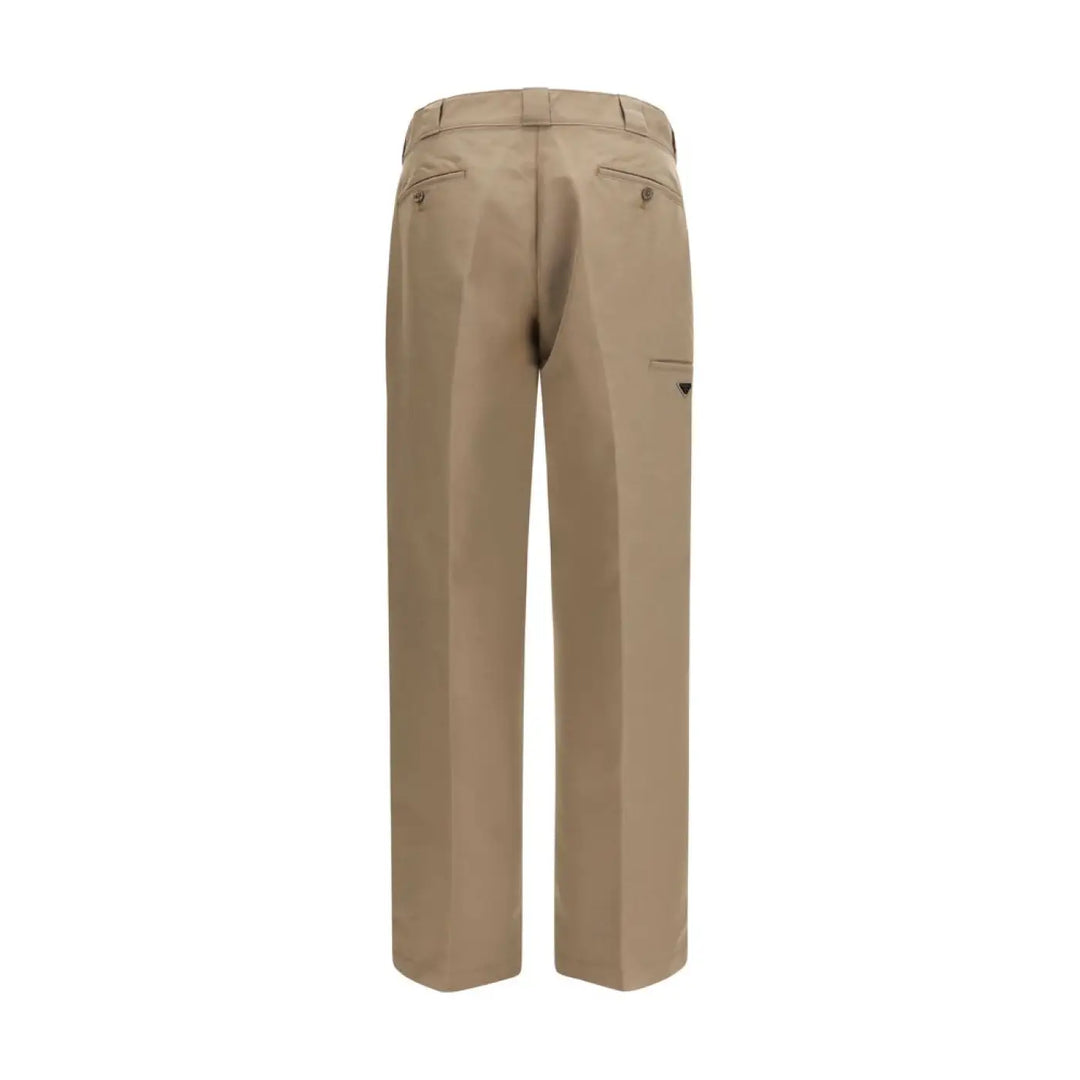 Prada Brown Cotton Casual Pants