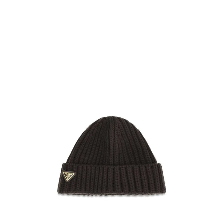 Prada Brown Wool Oves Aries Beanie