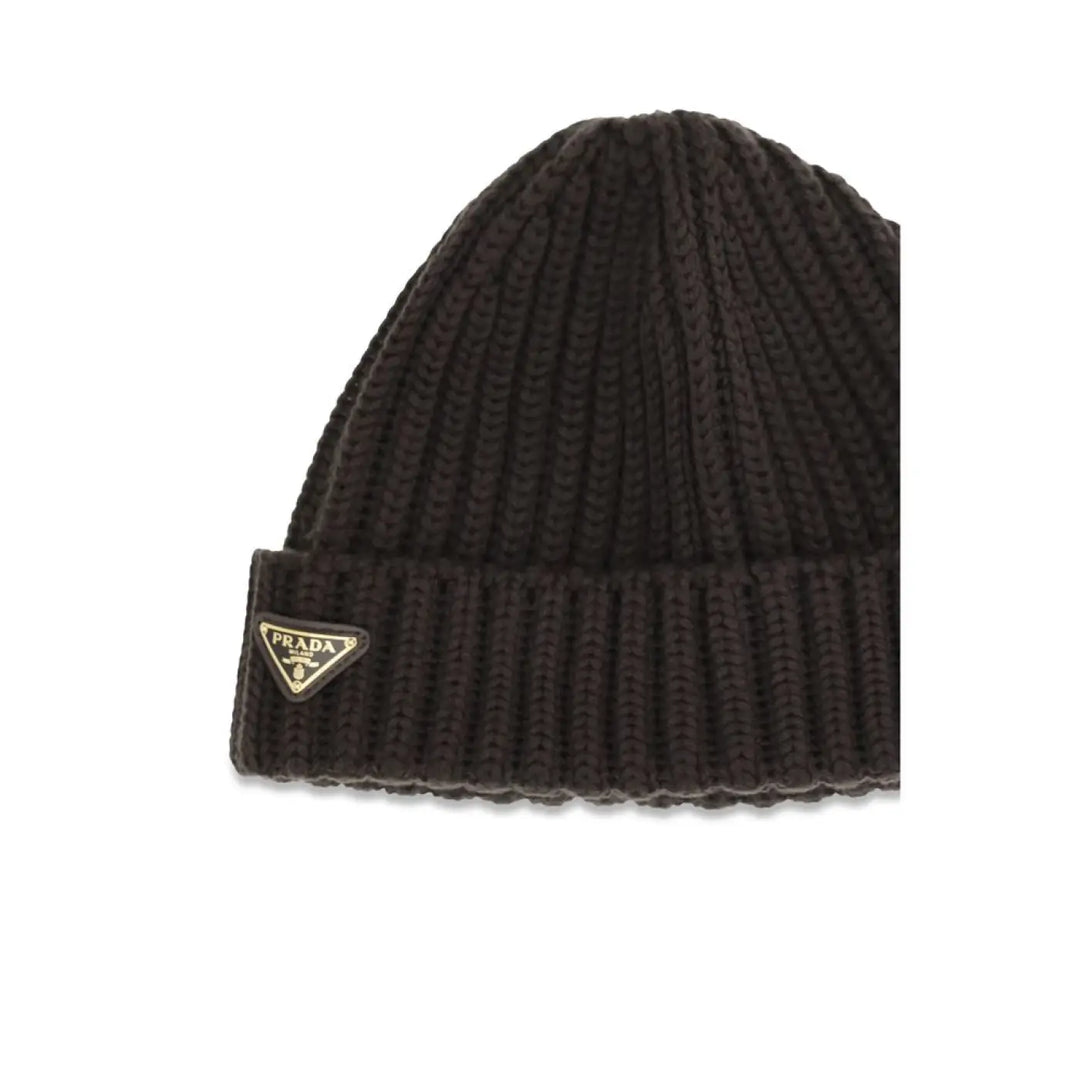 Prada Brown Wool Oves Aries Beanie