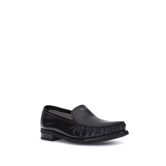 Prada Brushed Leather Loafers with Sleek Lightweight Silhouette
