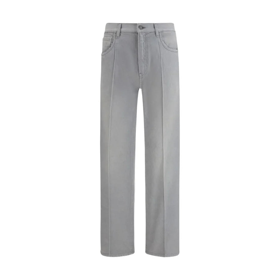 Prada Gray Cotton Straight-Leg Jeans