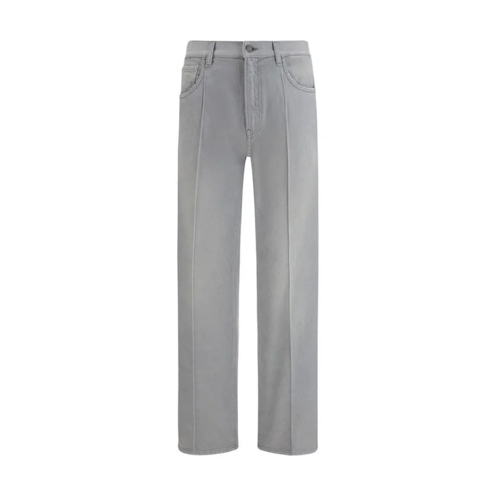 Prada Gray Cotton Straight-Leg Jeans