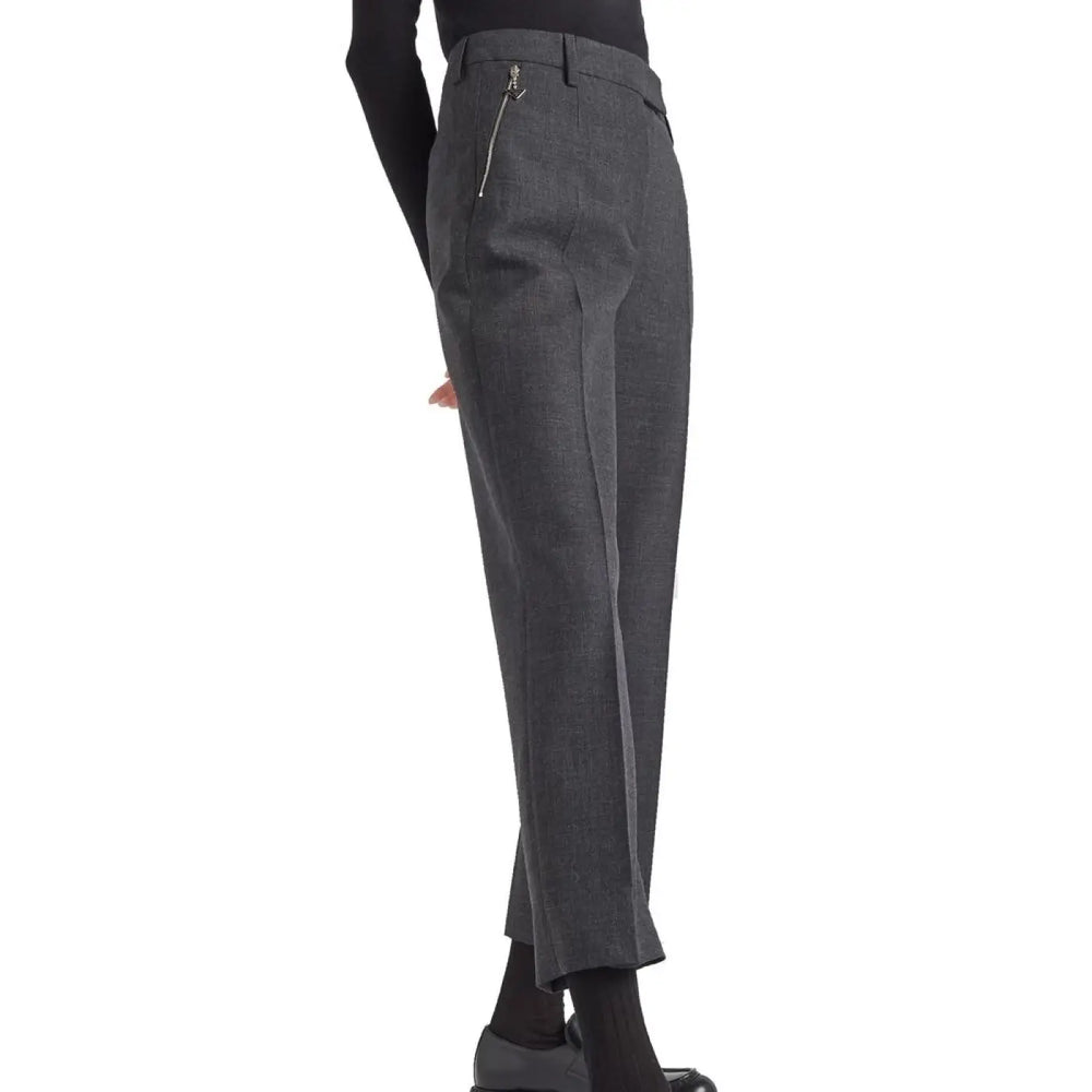 Prada Gray Virgin Wool Pants