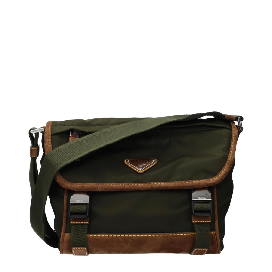 Prada Green Fabric Crossbody Bag