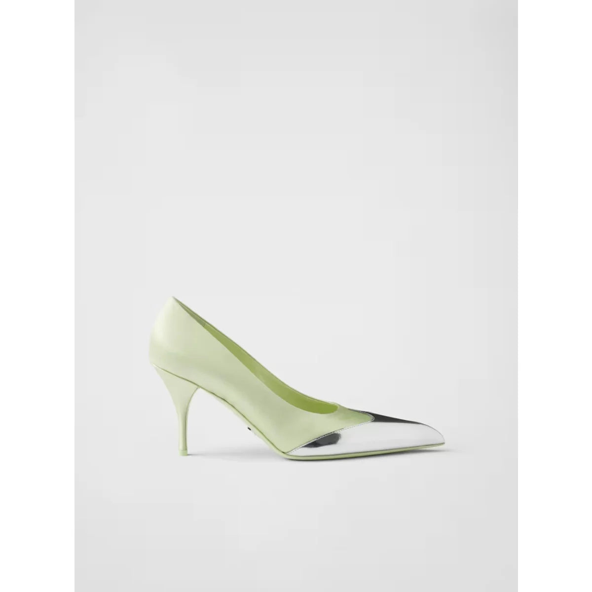 Prada Green Metallic Leather Pumps Sizzle in Satin and Calfskin Elegance